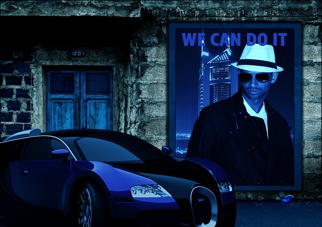 muž na plakátu